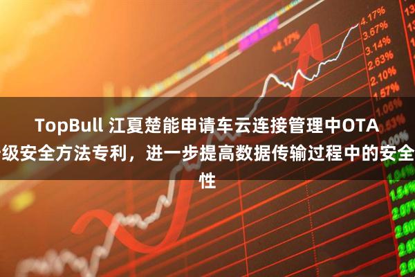 TopBull 江夏楚能申请车云连接管理中OTA升级安全方法专利，进一步提高数据传输过程中的安全性